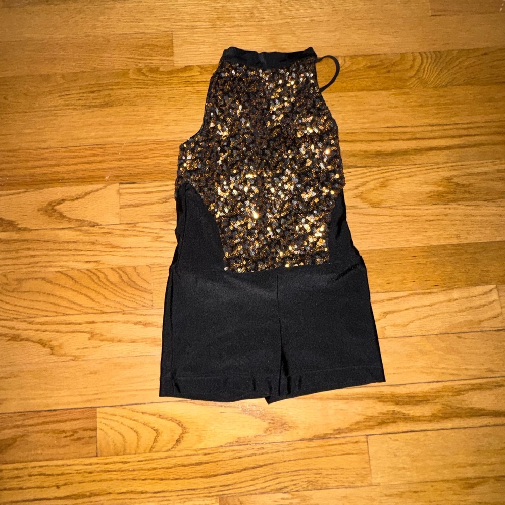 Stylish Black and Gold Kids Romper